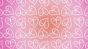 Background with animated hand drawn heart. Frame by frame animation 