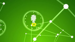 An ambitious 3d rendering of eco tech ideas bringing revenue. They look like circles in the green background. They are crypto currency, electricity, construction, shopping and stock. - Powered by Shutterstock - Get 15% off with code: PIKWIZARD15