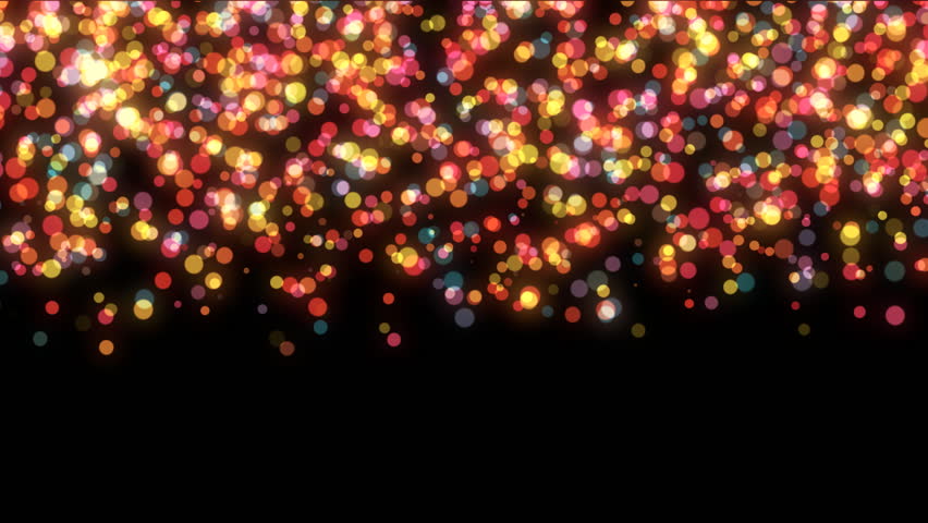 Colorful particles falling, holiday background