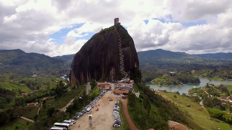 Aerial View La Piedra Del Penol Stock Footage Video (100% Royalty-free 