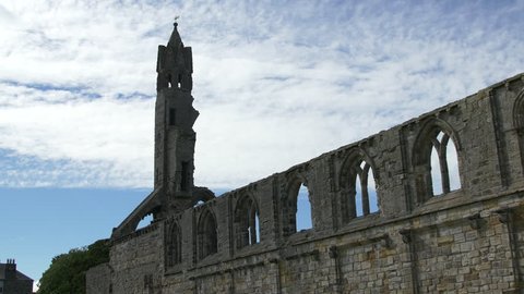 Saint Andrews, United Kingdom - May, 2016: The stone ruins of the nave of St. Andrews Cathedral, Scotland