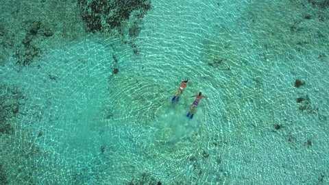 Couple Snorkeling In Shallow Turquoise Water