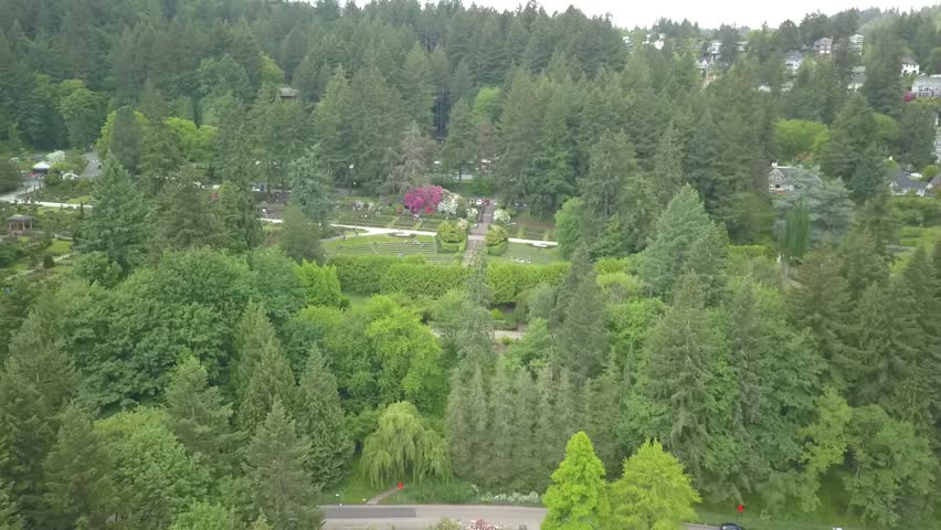 Portland Oregon Aerial Footage Japanese Garden Rose Garden