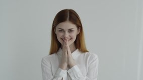 Pretty Female student in a white shirt