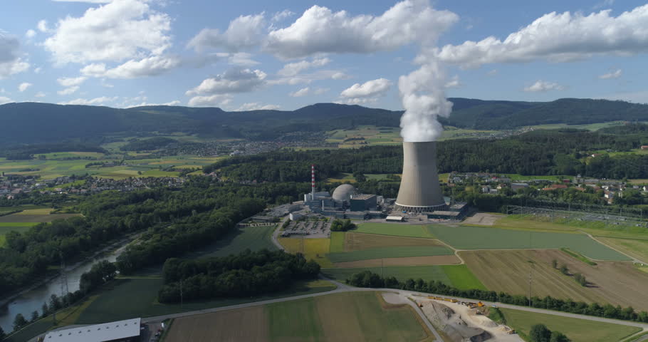 Gosgen nuclear plant - Aerial 4K