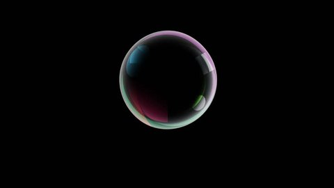 Bubble bursting on black background. 4K Close Up seamless loop animation.