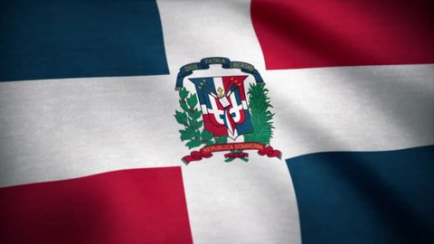 Dominican Republic Flag. Flag of the Dominican Republic waving at wind
