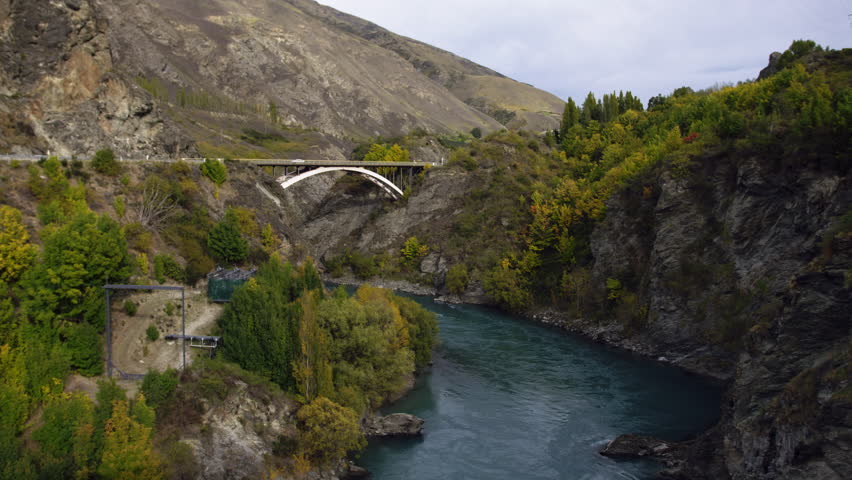 View from Kawarau bridge in Queenstown, New Zealand	