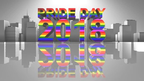 Pride Day 2018 LGBTQIA Gay Pride LGBT Mardi Gras graphic title 3D render. The letters LGBT & LGBTQIA refer to lesbian, gay, bisexual, transgender, queer or questioning, intersex, and asexual or allied
