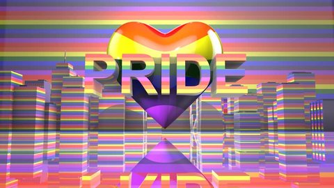 Pride Day LGBTQIA Gay Pride LGBT Mardi Gras graphic title 3D render. The letters LGBT & LGBTQIA refer to lesbian, gay, bisexual, transgender, queer or questioning, intersex, and asexual or allied.