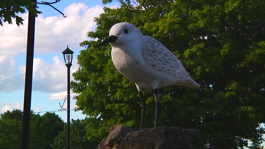 A Sandpiper statue located in the Village of Dorchester, New Brunswick, Canada.
