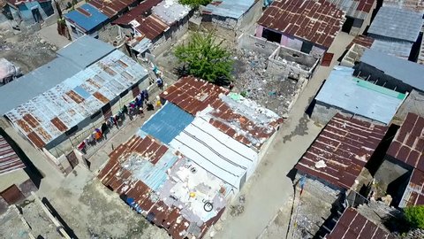 Slum in Port au Prince in Haiti aerial
