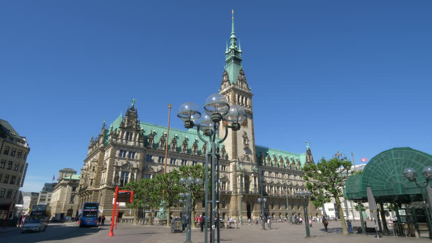 Hamburg town hall, short slow slider move