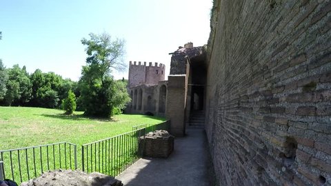 View of the museum of the walls in Rome, Italy. 