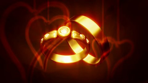 Two Gold Wedding Rings On Heart Stock Footage Video (100% Royalty-free ...