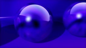 Blue spheres rolling motion graphic