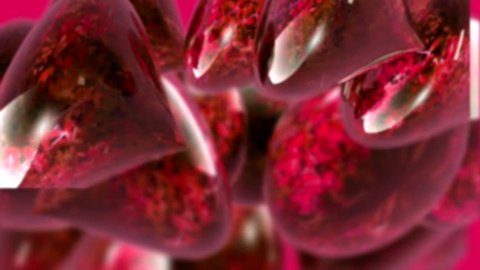 Drop shaped rubies with flowers inside