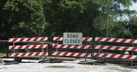 May 24, 2018, Davenport, Iowa, Construction Site - Road Closed Sign