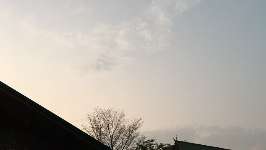 Timelapse. Cloudscape and landscape.