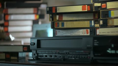 hand inserted VHS into the VCR