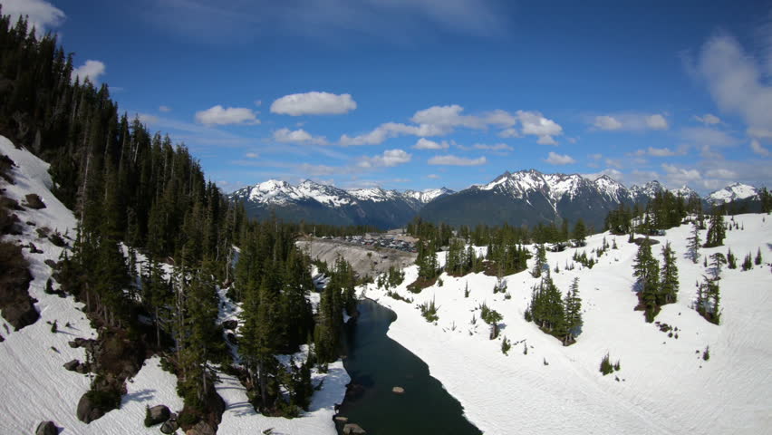 Mount Baker Washington Aerial View Upper Parking Lot Top of Mountain River