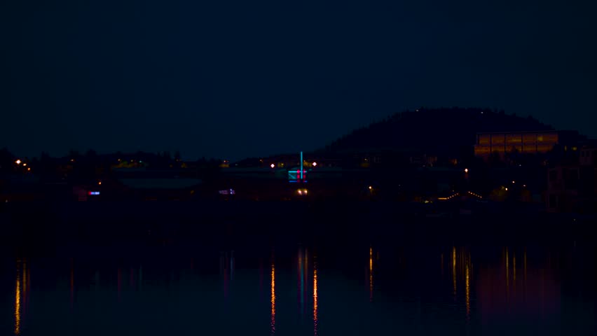 Time-lapse taken during the night of the Deschutes river and Pilot Butte. 