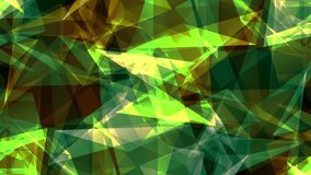 abstract symmetrical GREEN YELLOW polygon star shape net shiny cloud animation background new quality dynamic technology motion colorful video footage