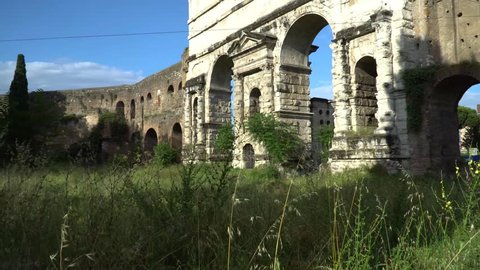 The Porta Maggiore ("Larger Gate"), or Porta Prenestina, is one of the eastern gates in the ancient but well-preserved 3rd-century Aurelian Walls of Rome.
