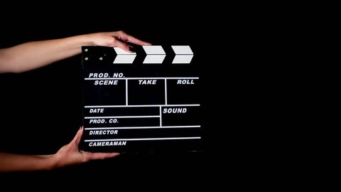 The director's clapboard on a black background