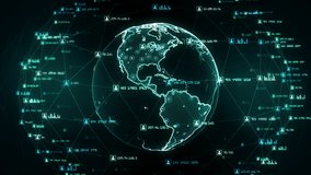 Global network connections. Connecting big data around the world. You can use it for a technology, communication or social media background. Green version. Seamless loop. 4K - Powered by Shutterstock - Get 15% off with code: PIKWIZARD15