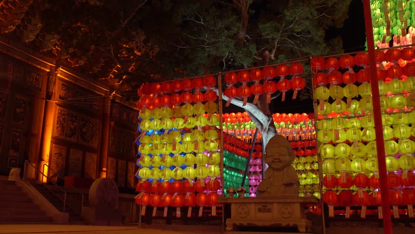 Colorful Lanterns in Jogyesa Buddhist Temple, Seoul, South Korea