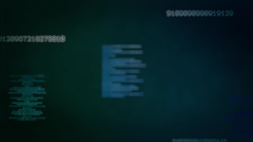 Dark blue abstract computer interface background showing a status bar with red stealing data text and a skull. Text and code is generated from infected internet server system of the world wide web. Royalty-Free Stock Footage #1012030382
