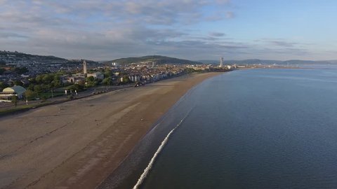 Editorial SWANSEA, UK - June 2, 2018: An aerial view of Swansea Bay, South Wales, UK, showing the old Guild Hall and Victoria Park.
