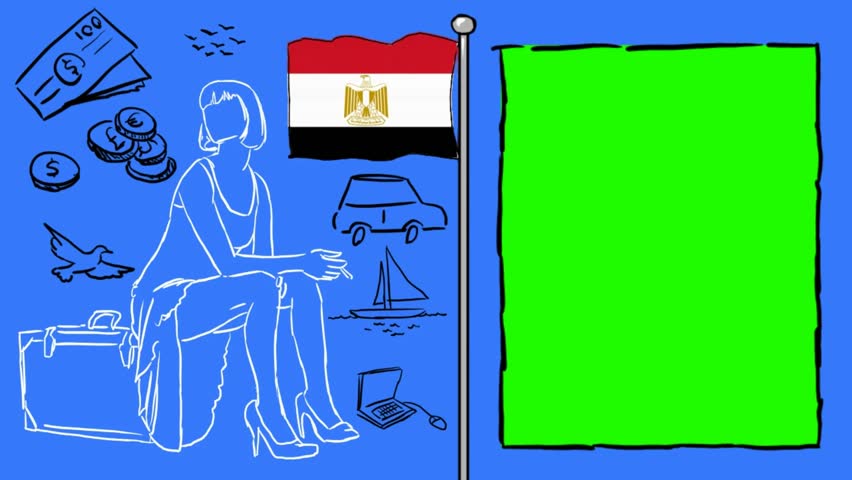 Egypt hand drawn tourism