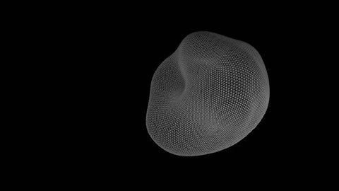 Looped animation of a rotating blob. Motion of a high polygonal 3D blot.
