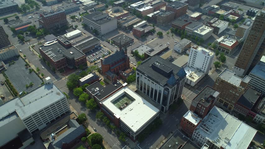 Drone over Birmingham Alabama USA 4k 24p