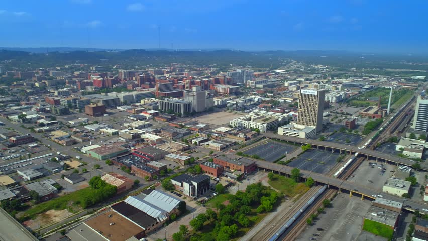 Aerial panorama footage Birmingham alabama USA