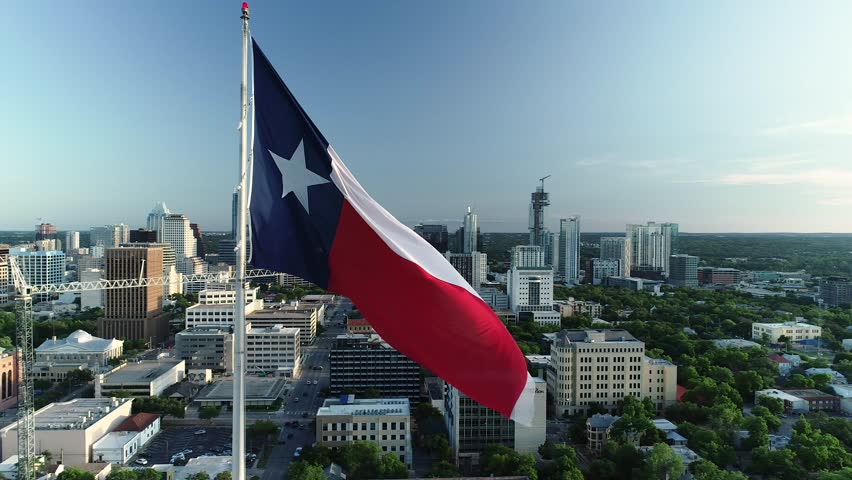 Austin flag and pole