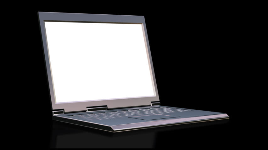 Laptop with animated light beams