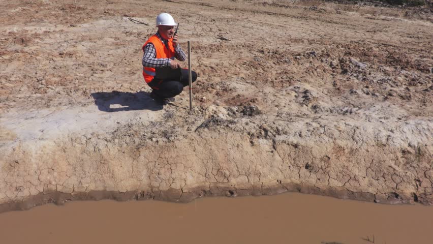 Engineer near new ditch