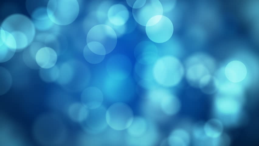 Moving blue glitter lights, defocused light reflections loopable bokeh background