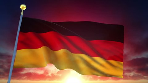 Germany Flag at Sunset.