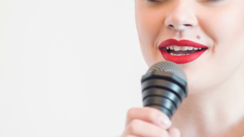 cam girl with the mic in the mouth