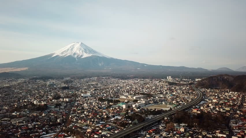 Aerial view of Fuji Mountain,Kawaguchiko,Fujiyoshida,Japan | Shutterstock HD Video #1012136747