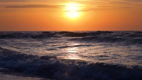 Beautiful sunrise over the sea video