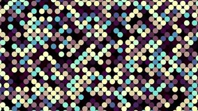 Moving random wavy texture. Transform from polka dot to wavy pattern. Mixing colors. Looping footage.
