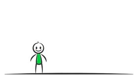 Stick figure animation, stick man animated video about inflation. Inflation bar chart animated with simple stick figure businessman with upward arrow showing a successful result 