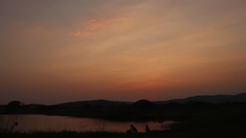 a beautiful sunset shot on the park.