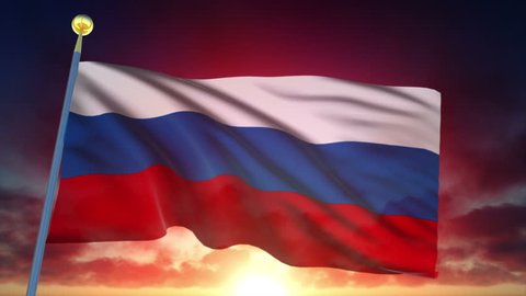 Russian Flag at Sunset - 25 fps - Loop Animation