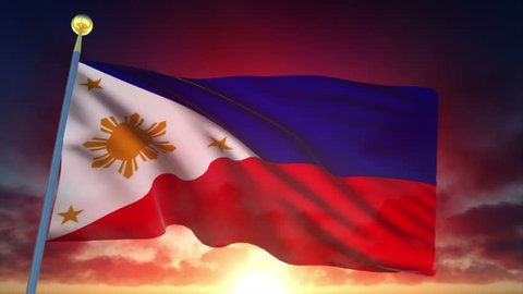 Philippines Flag at Sunset - 25 fps - Loop Animation